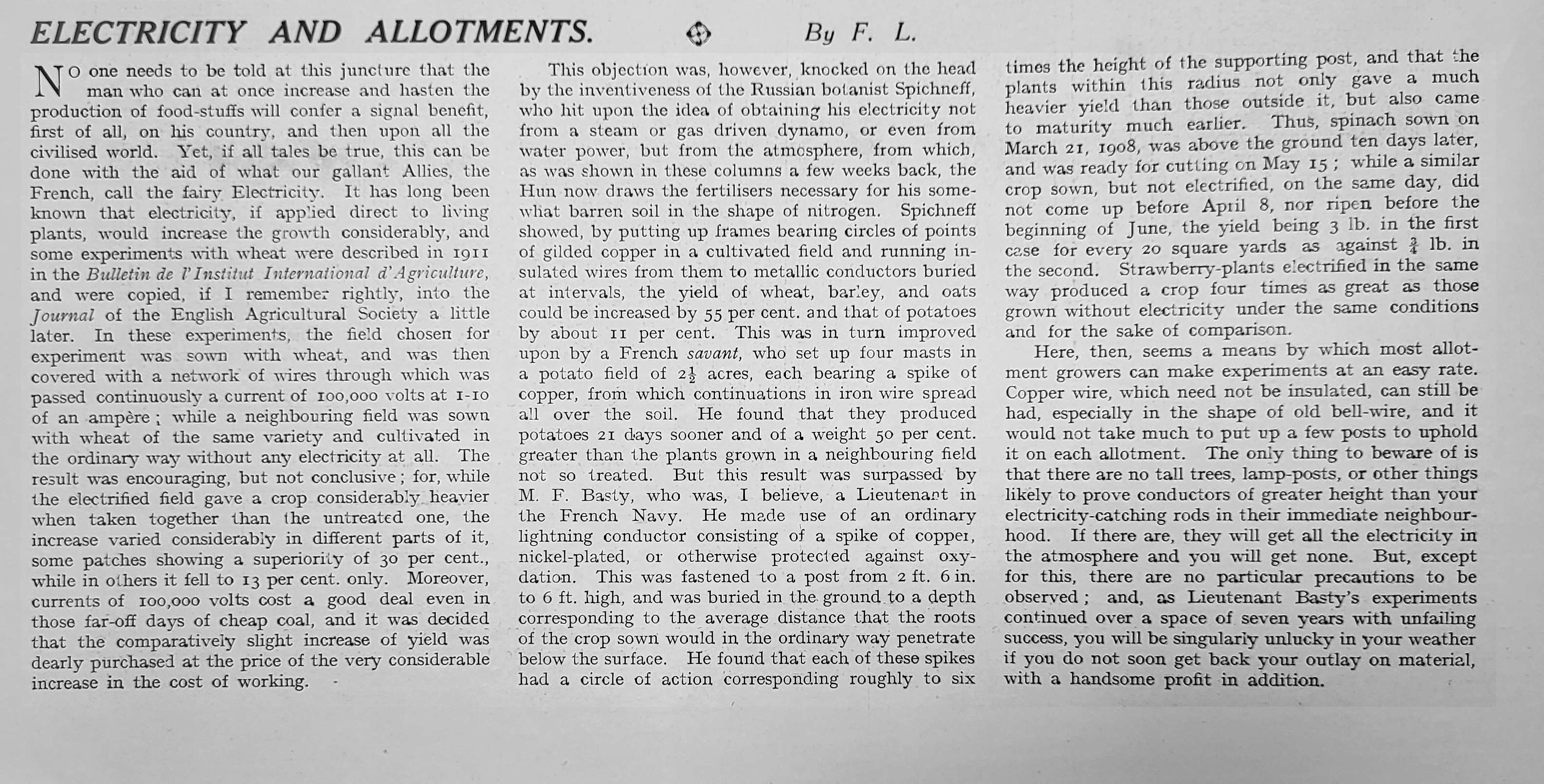 electicity and allotments